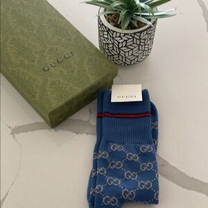 Gucci Blue Patterned Men's Socks